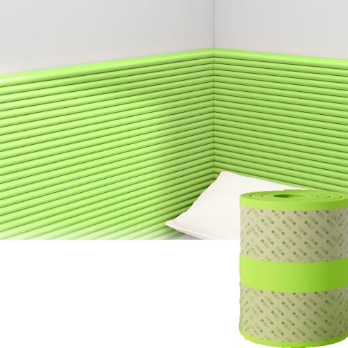 Wandpolster Selbstklebend, Anti-Kollision Wandkissen, Wandpaneele Kinderzimmer 20x200cm, 10mm Dick Wandpaneele Gepolstert, Wandschutz Kinderzimmer(Grün,8pcs) von Generic