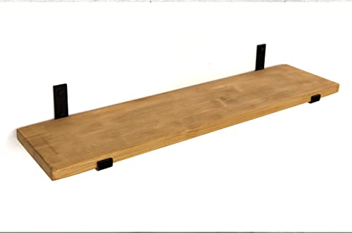 Wandregal Holz 110x25 cm - Regalbrett Holz - Moderner Stil und einfache Installation - Wandboard - Regal Wand als Einzigartiges Innendesign an Ihren Fingerspitzen - Schweberegal mit Regalträger von Generic