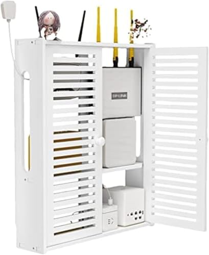 Wandregal Steckdosenleiste Schutz Hider Router Rack Desktop-aufbewahrungsbox WiFi-aufbewahrungsbox Wandmontierte Router-aufbewahrungsbox von Generic