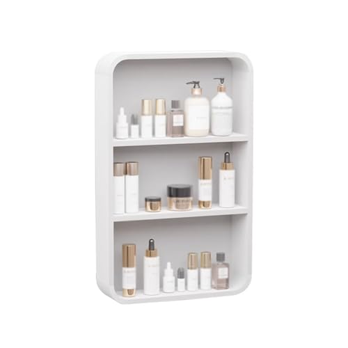 Wandschrank Küche Weiß Abgerundete Ecken Wandschrank Badezimmer Schmal Mehrere Ablageflächen Geeignet für Küche, Bad und Eingangsbereich(30 * 11 * 80cm) von Generic