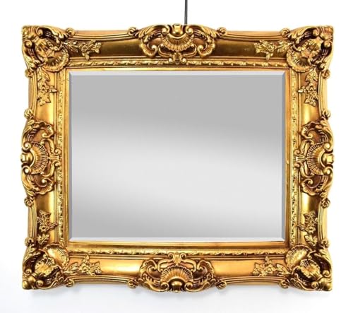 Wandspiegel Rahmenspiegel Barockspiegel Spiegel In Bronz Gold 60x70 cm Renaissance Opulenter Prachtvoller Nostalgie Antik Barock Repro Barockstil Prunk (Gold) von Generic