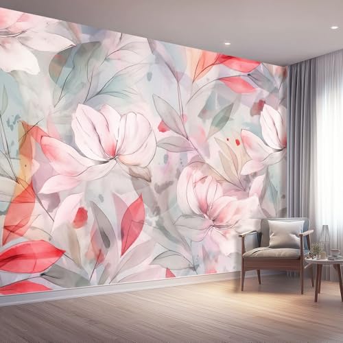 Wandtapete Aquarell Textur Blätter Blumen Fototapete 350 x 256 cm, Bunt Tapete Bild Dekoration Wanddeko, Tapete Panorama Poster für Mädchen, Jungs Schlafzimmer Wohnzimmer Wandtapete Aquarell Textur Blätter Blumen Fototapete 350 x 256 cm, Bunt Tapete Bild Dekoration Wanddeko, Tapete Panorama Poster für Mädchen, Jungs Schlafzimmer Wohnzimmer von Generic