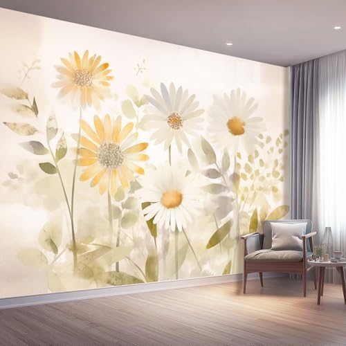 Wandtapete Aquarell Textur Gänseblümchen Wildblumen Fototapete 300 x 210 cm, Bunt Tapete Bild Dekoration Wanddeko, Tapete Panorama Poster für Mädchen, Jungs Schlafzimmer Wohnzimmer Wandtapete Aquarell Textur Gänseblümchen Wildblumen Fototapete 300 x 210 cm, Bunt Tapete Bild Dekoration Wanddeko, Tapete Panorama Poster für Mädchen, Jungs Schlafzimmer Wohnzimmer von Generic