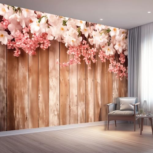 Wandtapete Elegant Holzdielen Romantisch Floral Fototapete 250 x 175 cm, Bunt Tapete Bild Dekoration Wanddeko, Tapete Panorama Poster für Mädchen, Jungs Schlafzimmer Wohnzimmer Wandtapete Elegant Holzdielen Romantisch Floral Fototapete 250 x 175 cm, Bunt Tapete Bild Dekoration Wanddeko, Tapete Panorama Poster für Mädchen, Jungs Schlafzimmer Wohnzimmer von Generic
