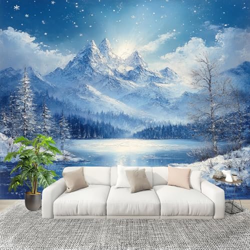 Wandtapete Fototapete 250x175 cm, Winterschneeberglandschaft Vliestapete Bildtapete, Blau Staubdicht Panorama Poster für Kinderzimmer Schlafzimmer Wohnzimmer Wandposter Wandtapete Fototapete 250x175 cm, Winterschneeberglandschaft Vliestapete Bildtapete, Blau Staubdicht Panorama Poster für Kinderzimmer Schlafzimmer Wohnzimmer Wandposter von Generic
