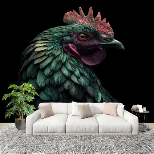 Wandtapete Fototapete 400x280 cm Tierisches Hahnmuster Vliestapete Bild Dekoration Wandposter, GrüN Tapete Panorama Poster für Wohnzimmer, Schlafzimmer Wand Dekoration Wandtapete Fototapete 400x280 cm Tierisches Hahnmuster Vliestapete Bild Dekoration Wandposter, GrüN Tapete Panorama Poster für Wohnzimmer, Schlafzimmer Wand Dekoration von Generic