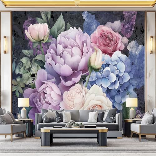 Wandtapete Vlies Fototapete Bunt - Aquarell Elegant Blumen Wanddeko, Perfekt für Wohnzimmer & Schlafzimmer, Einfach anzubringen, Nicht selbstklebend, 400 x 280 cm Wandtapete Vlies Fototapete Bunt - Aquarell Elegant Blumen Wanddeko, Perfekt für Wohnzimmer & Schlafzimmer, Einfach anzubringen, Nicht selbstklebend, 400 x 280 cm von Generic