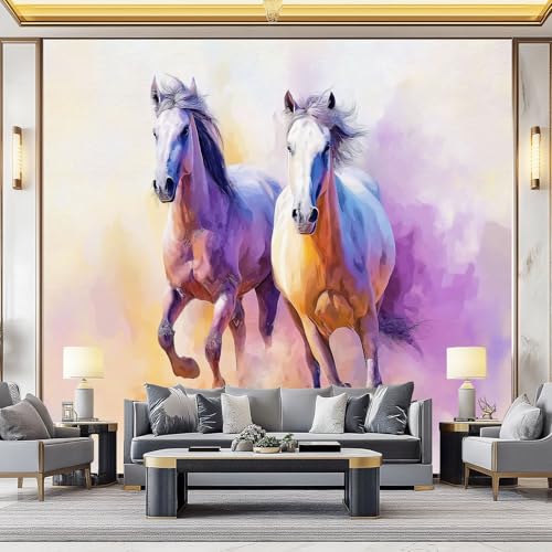 Wandtapete Vlies Fototapete Bunt - Aquarell Laufen Tiere Pferde Wanddeko, Perfekt für Wohnzimmer & Schlafzimmer, Einfach anzubringen, Nicht selbstklebend, 400 x 280 cm Wandtapete Vlies Fototapete Bunt - Aquarell Laufen Tiere Pferde Wanddeko, Perfekt für Wohnzimmer & Schlafzimmer, Einfach anzubringen, Nicht selbstklebend, 400 x 280 cm von Generic
