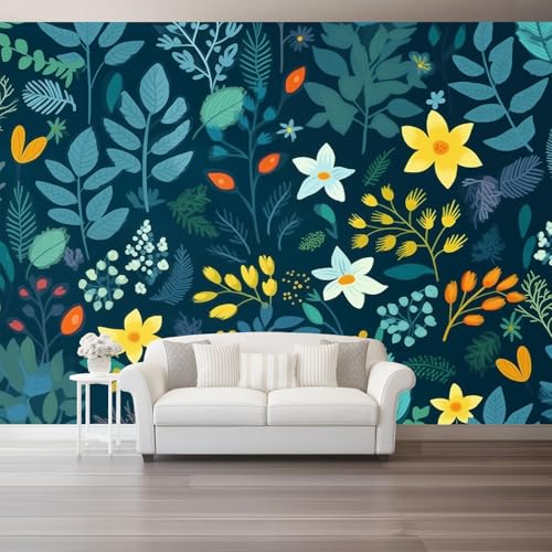 Wandtapete Vlies Fototapete Bunt - Blumen Textur Blätter Wanddeko, Perfekt für Wohnzimmer & Schlafzimmer, Einfach anzubringen, Nicht selbstklebend, 400 x 280 cm Wandtapete Vlies Fototapete Bunt - Blumen Textur Blätter Wanddeko, Perfekt für Wohnzimmer & Schlafzimmer, Einfach anzubringen, Nicht selbstklebend, 400 x 280 cm von Generic