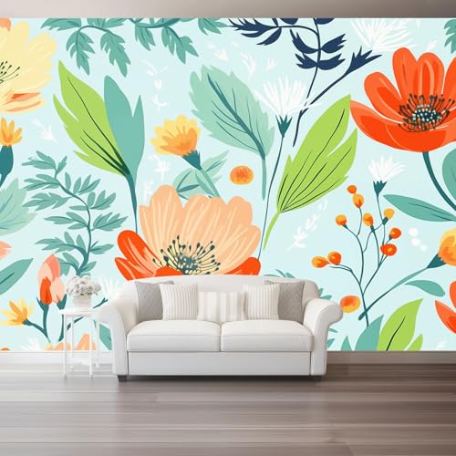 Wandtapete Vlies Fototapete Bunt - Elegant Blätter Modern Blumen Wanddeko, Perfekt für Wohnzimmer & Schlafzimmer, Einfach anzubringen, Nicht selbstklebend, 350 x 256 cm Wandtapete Vlies Fototapete Bunt - Elegant Blätter Modern Blumen Wanddeko, Perfekt für Wohnzimmer & Schlafzimmer, Einfach anzubringen, Nicht selbstklebend, 350 x 256 cm von Generic