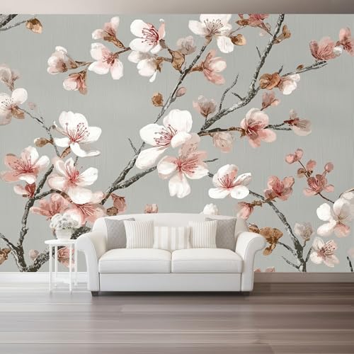 Wandtapete Vlies Fototapete Bunt - Schlicht Kirschblüten Blumen Wanddeko, Perfekt für Wohnzimmer & Schlafzimmer, Einfach anzubringen, Nicht selbstklebend, 400 x 280 cm Wandtapete Vlies Fototapete Bunt - Schlicht Kirschblüten Blumen Wanddeko, Perfekt für Wohnzimmer & Schlafzimmer, Einfach anzubringen, Nicht selbstklebend, 400 x 280 cm von Generic