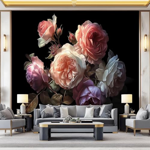 Wandtapete Vlies Fototapete Bunt - Vintage Blumen Romantik Wanddeko, Perfekt für Wohnzimmer & Schlafzimmer, Einfach anzubringen, Nicht selbstklebend, 300 x 210 cm Wandtapete Vlies Fototapete Bunt - Vintage Blumen Romantik Wanddeko, Perfekt für Wohnzimmer & Schlafzimmer, Einfach anzubringen, Nicht selbstklebend, 300 x 210 cm von Generic