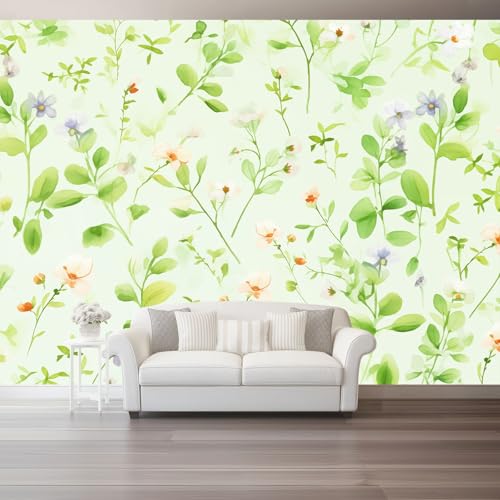 Wandtapete Vlies Fototapete Grün Rosa - Aquarell Textur Blumen Blätter Wanddeko, Perfekt für Wohnzimmer & Schlafzimmer, Einfach anzubringen, Nicht selbstklebend, 400 x 280 cm Wandtapete Vlies Fototapete Grün Rosa - Aquarell Textur Blumen Blätter Wanddeko, Perfekt für Wohnzimmer & Schlafzimmer, Einfach anzubringen, Nicht selbstklebend, 400 x 280 cm von Generic