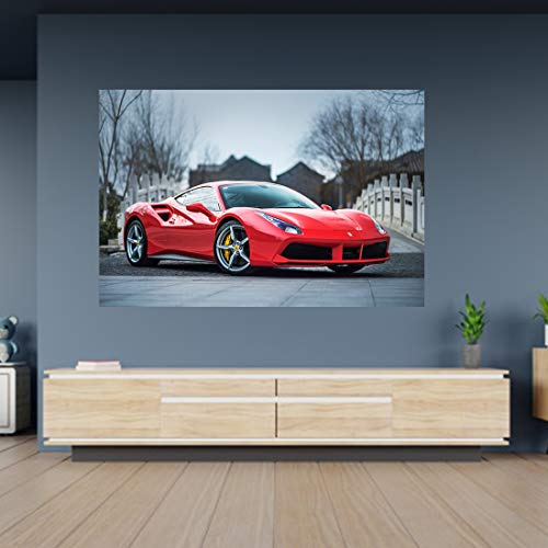 Wandtattoo, Motiv: Ferrari, selbstklebend, 125 x 83 cm, Rot von Generic