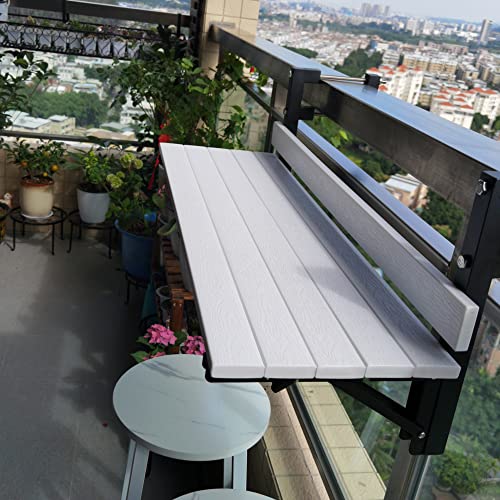 Wandtisch, Balkon-Stehtisch für Geländer, Balkon-Schreibtisch, klappbarer Beistelltisch für den Außenbereich, Balkongeländer-Tisch, Terrassen-Beistelltisch für den Außenbereich, an der Wand von Generic
