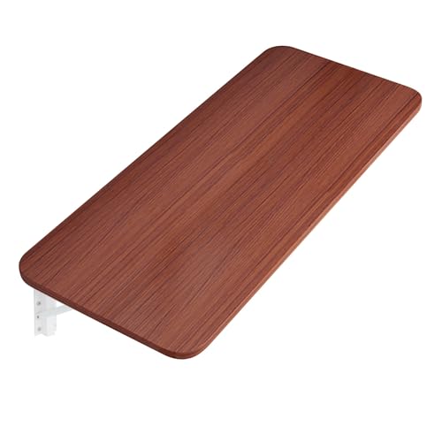 Wandtisch Klappbar Balkon Unsichtbar Schwimmender Computer Schreibtisch, aus Massivem Holz Gefertigt, for Arbeitszimmer, KüChe WäScherei Usw(Dark Wood,120x30cm/47x12in) von Generic