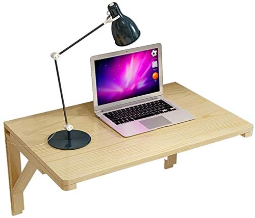 Wandtisch Wandmontierter Drop-Leaf-Tisch Schreibtisch Wandmontierter Tisch Laptop-Ständer Schreibtisch Klappbare Balkontische Küchenregal Platzsparend Kiefernholzfarbe (Größe: 80 x 50 cm) von Generic
