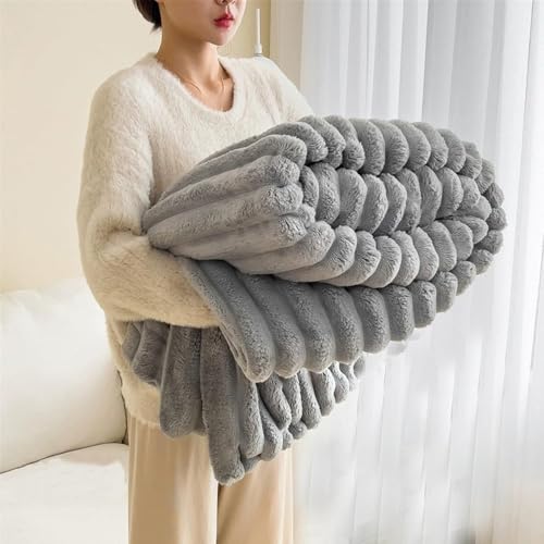 Warme Wendbare Decke King Size Fuzzy Cozy Sofa Spatial Texture Cover, 9 Silver, 150 * 200cm Warme Wendbare Decke King Size Fuzzy Cozy Sofa Spatial Texture Cover, 9 Silver, 150 * 200cm von Generic