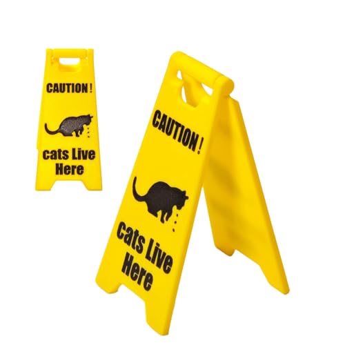 Warnschild Katze - Fantastisches Geschenk gedruckt in Warnschild Dekoration, Sicherheitshinweis Verbesserte Neuheit Knebel Exquisites Warnschild, Giarkatzenschild von Generic