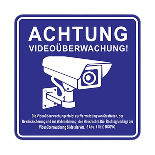 Warnschild für Kamera – Videoüberwachungsschild, selbstklebendes Etikett, wasserdicht, 24 Stunden, Sicherheitskamera-Schild, Warnschild für Sicherheitskamera, Pannea von Generic