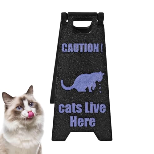 Warnschild für Katzen, Erbrochenes Katzenschild, Dekoration Warnschilder, bedruckt auf neuem Bright Yard Gag Cat Warnschild für Zuhause, Büro, Außenbereich von Generic