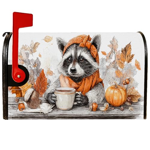 Waschbär Magnetische Briefkastenabdeckungen, Herbst-Fanciful Kürbis, , Herbst, Orange, Briefkasten-Haut für Außen-Hof-Dekoration, 53,3 x 65,5 cm Waschbär Magnetische Briefkastenabdeckungen, Herbst-Fanciful Kürbis, , Herbst, Orange, Briefkasten-Haut für Außen-Hof-Dekoration, 53,3 x 65,5 cm von Generic