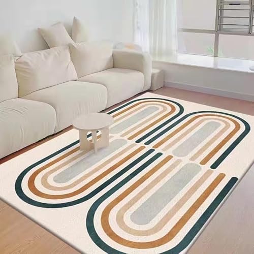 Waschbare Teppiche Rutschschutz Wohnzimmer Teppich Weicher Vintage Teppich Für Schlafzimmer Teppiche Esszimmer Und Küche(Orange,300x400cm) von Generic