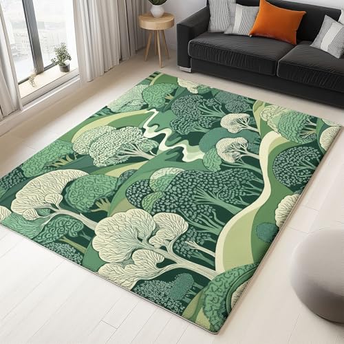Waschbarer Teppich Wohnzimmer 160 x 230 cm, Abstrakte Bäume Hügel Design Teppich Schlafzimmer Kurzflor, Groß Teppiche rutschfest Weiche für Kinderzimmer Esszimmer Flur Grün Waschbarer Teppich Wohnzimmer 160 x 230 cm, Abstrakte Bäume Hügel Design Teppich Schlafzimmer Kurzflor, Groß Teppiche rutschfest Weiche für Kinderzimmer Esszimmer Flur Grün von Generic