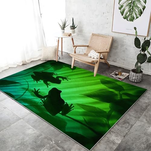 Waschbarer Teppich Wohnzimmer Grün rutschfeste Badvorleger Matte, 180 x 240 cm Flanell Kurzflor Antibakteriell Teppich Schlafzimmer - Abstrakt Tierfrosch Dekoration Türmatte Waschbarer Teppich Wohnzimmer Grün rutschfeste Badvorleger Matte, 180 x 240 cm Flanell Kurzflor Antibakteriell Teppich Schlafzimmer - Abstrakt Tierfrosch Dekoration Türmatte von Generic