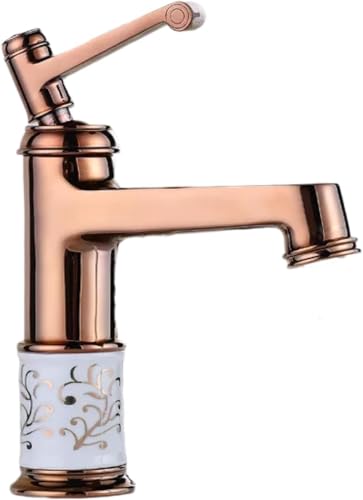 Waschbecken Wasserhahn Gold Vollkupfer Becken Warm- Und Kaltwaschbecken Wasserhahn Haushaltsbecken Waschbecken Waschbecken über Dem Waschbeckenhahn Erhöhen, Rose Gold 1 Section Waschbecken Wasserhahn Gold Vollkupfer Becken Warm- Und Kaltwaschbecken Wasserhahn Haushaltsbecken Waschbecken Waschbecken über Dem Waschbeckenhahn Erhöhen, Rose Gold 1 Section von Generic