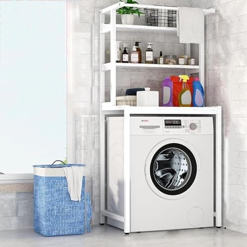 Waschmaschinen-Regal, mit 3 Ablagen Überbau Regal für Waschmaschine Toilette Toilettenregal Badezimmerregal Multifunktionsregal of(Color:Weiß) von Generic