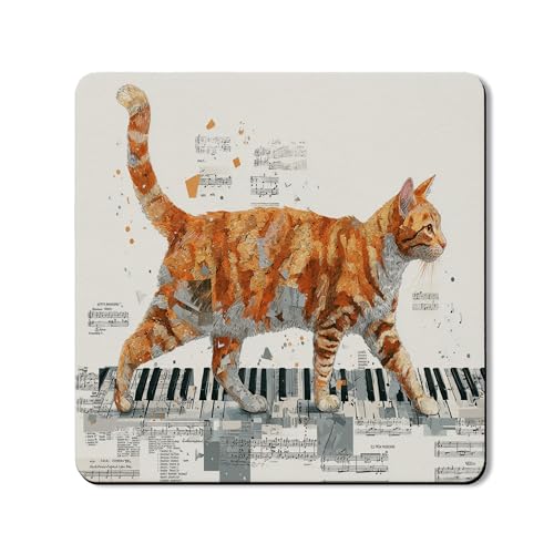 Waschmaschinen-Schutzmatte mit Musik-Katzenmotiv, Vintage-Klaviermuster, Waschküchenabdeckung, künstlerische Gummi-Anti-Rutsch-Matten für Zuhause, 61 x 61 cm Waschmaschinen-Schutzmatte mit Musik-Katzenmotiv, Vintage-Klaviermuster, Waschküchenabdeckung, künstlerische Gummi-Anti-Rutsch-Matten für Zuhause, 61 x 61 cm von Generic