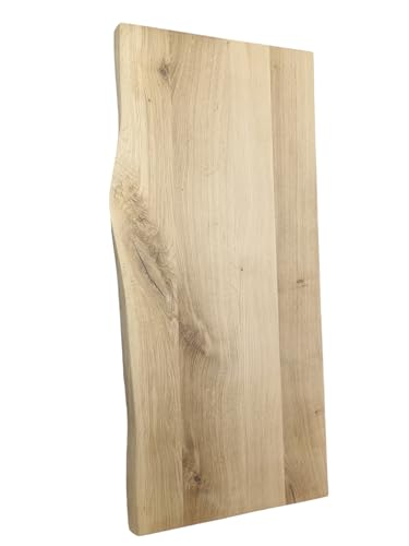 Waschtisch Eiche Platte Natur Holzplatte massiv Holz Aufsatzbecken Waschbeckenplatte Naturkante 90 cm Lang Neu von Generic