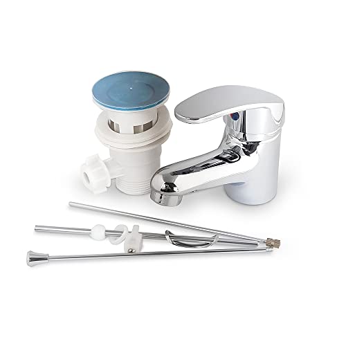 Waschtischarmatur mit Ablaufgarnitur Wasserhahn Bad Mischbatterie Waschbecken Armaturen Einhebelarmatur Bad Waschtisch Badarmatur Chrom Waschtischarmatur mit Ablaufgarnitur Wasserhahn Bad Mischbatterie Waschbecken Armaturen Einhebelarmatur Bad Waschtisch Badarmatur Chrom von Generic