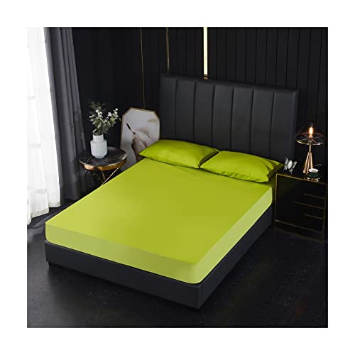 Wasserdicht Matratzenschoner Matratzenschutz Polyester-Mikrofaser Höhe 36/46cm wasserdichte Matratzenauflage Twin XL Full Queen King Super King (Color : Green, Size : Queen 152x203+46cm) von Generic