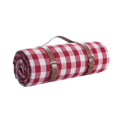 Wasserdicht Picknickdecke, Tragbare Stranddecke, ultraleichte XXL Campingdecke, isolierte Reisedecke(Red,150x200) von Generic
