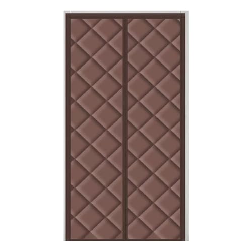 Wasserdichter, magnetischer, wärmeisolierter Türvorhang, thermischer Zugluftstopper aus Baumwolle, selbstschließender Sichtschutz, freihändig bedienbar, für Terrasse(Brown,100x210cm) von Generic