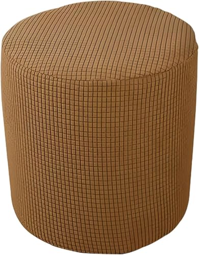 Wasserdichter Schutzhülle Für Ottomane Stretch, Elastische Repose-Pieds Bezug Aus Polyester Spandex, Rutschfester Fußhocker Schonbezug Waschbar(Brown,33x30cm(13x12inch)) von Generic