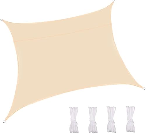 Wasserdichtes Rechteckiges Sonnenschutzsegel Für Den Außenbereich 2x2,5 M Uv-Block 95% Dunkelgraues Terrassendach Mit Kostenlosem Seil Sonnenschutzmarkise Für Garten Pergola Ho, Beige Wasserdichtes Rechteckiges Sonnenschutzsegel Für Den Außenbereich 2x2,5 M Uv-Block 95% Dunkelgraues Terrassendach Mit Kostenlosem Seil Sonnenschutzmarkise Für Garten Pergola Ho, Beige von Generic