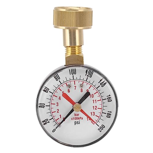 Wasserdruckmessgerät, Aluminiumlegierung, Eisen, 0 Bis 200 Psi, Universelles Wasserdruckmessgerät mit 3/4 Innengewinde, Innengewinde-Manometer von EVGATSAUTO