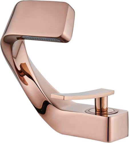 Wasserfall-mischbatterien Für Waschbecken Einhebelmischer Einhebelmischer Aus Messing Einloch-einloch-einloch-waschtischarmaturen Heiß Und Kalt, Rose Gold Wasserfall-mischbatterien Für Waschbecken Einhebelmischer Einhebelmischer Aus Messing Einloch-einloch-einloch-waschtischarmaturen Heiß Und Kalt, Rose Gold von Generic