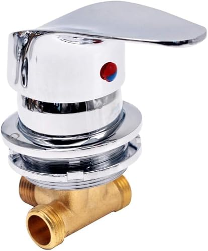 Wasserhahn 1 Weg Ausgang Umsteller Schraube Gewinde Duscharmatur Kalt Und Heiß Messing Duscharmatur Mischer Umsteller Für Duschkabine 50-55 Lochgröße, Keramikpatrone, Einhandgriff D, C von Generic