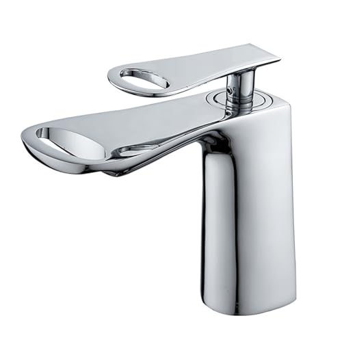 Wasserhahn Bad für Waschbecken Mischbatterie Waschtischmischer Chrom Wasserfall Einhebel Waschtischarmatur Badezimmer Einloch von Generic