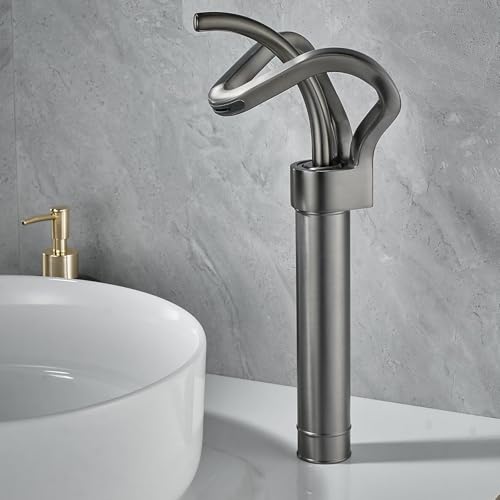 Wasserhahn Bad für Waschbecken Mischbatterie Waschtischmischer Wasserfall Grau Einhebel Badezimmer Hoher Waschbecken Wasserhahn Kaltes Warmes Wasser Wasserhahn Bad für Waschbecken Mischbatterie Waschtischmischer Wasserfall Grau Einhebel Badezimmer Hoher Waschbecken Wasserhahn Kaltes Warmes Wasser von Generic