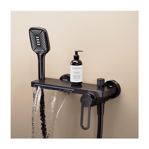 Wasserhahn Badewanne Badezimmer Duscharmatur Badewannenarmatur mit Handbrause Wandmontage Wasserfall Messing Heiß und Kalt Einstellbar 2 Funktionen Wasserhahn Badewanne Badezimmer Duscharmatur Badewannenarmatur mit Handbrause Wandmontage Wasserfall Messing Heiß und Kalt Einstellbar 2 Funktionen von Generic