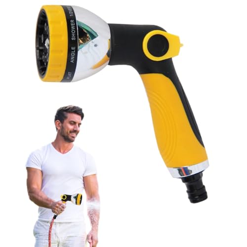 Wasserspritzpistole - Gartenbrause Hochdruck, Hochdrucksprüher | Verstellbare Sprühdüse, Sprühschlauchdüse mit 10 Sprühmustern, Handbrause für den Garten, Schlauchkopfaufsatz zur Bewässerung von Generic