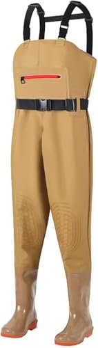 Wathosen Verdickte PVC-wasserdichte Brustwathose Für Männer, Frauen, Angeln Und Jagen, Leichte Wathose Mit Doppellagigen Knien, Khaki, 5.5 UK von Generic