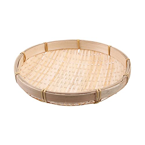 Weben Bambus Sieb Floß Runde Kehrschaufel, Küche Lagerung Küche Lagerung Runde Kehrschaufel Weide, Sieb Bambus Floß Obst Brot Korb (15 cm) von Generic
