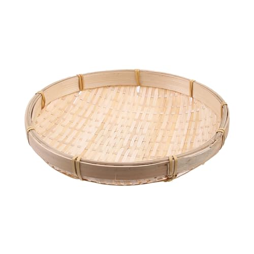 Weben Bambus Sieb Floß Runde Kehrschaufel, Küche Lagerung Küche Lagerung Runde Kehrschaufel Weide, Sieb Bambus Floß Obst Brot Korb (26 cm) von Generic