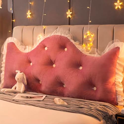 Wedge Headboard Pillow Large Back Support Pillow for Sitting Up In Bed Daybed Bolster Backrest Cushion(Bean Paste pink,2.0m) von Generic